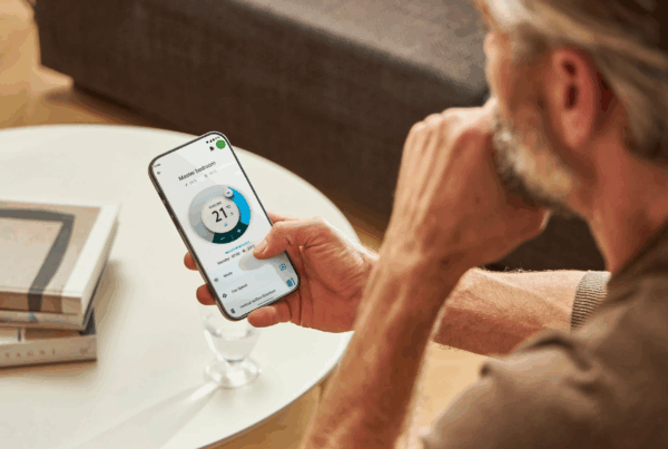 Daikin wall-mounted WiFi air conditioning unit installed in a contemporary living space.