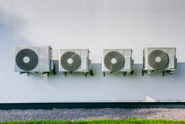 Cylinder of R32 eco-friendly refrigerant used for energy efficient air conditioning in the UK